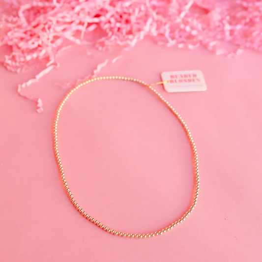 Beaded Blondes 3MM Necklace in Gold
