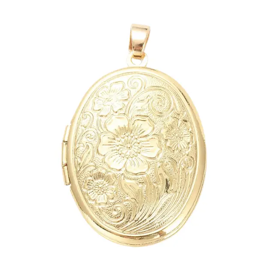 Gold Petal Promise Locket Charm
