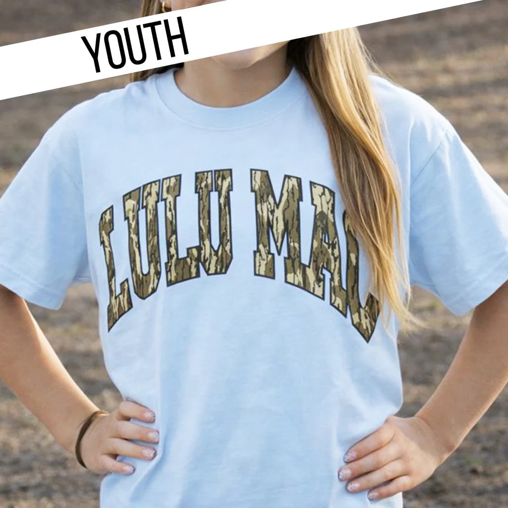 Lulu Mac Youth Mossy Oak Bottomland Chambray Comfort Colors Tee