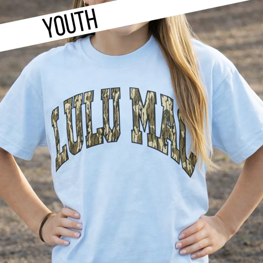 Lulu Mac Youth Mossy Oak Bottomland Chambray Comfort Colors Tee