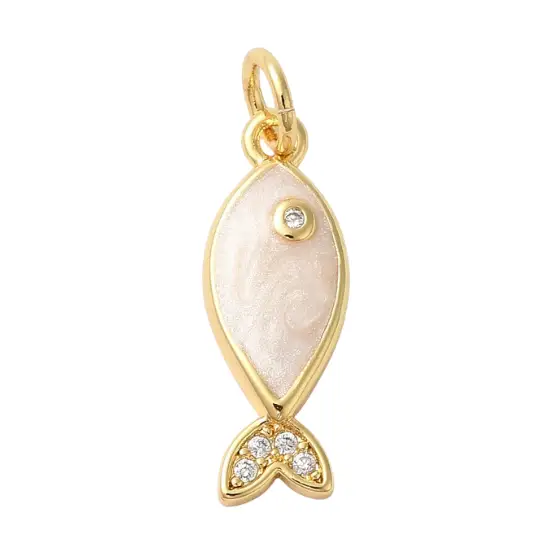 Gold Pearlescent Fish Charm