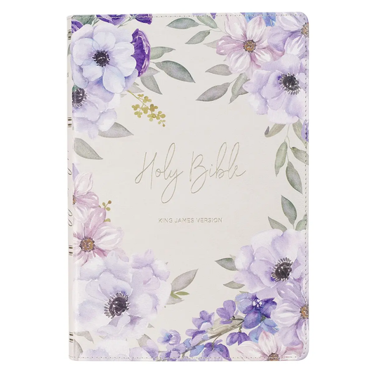 KJV-Giant Print, Full-Size- Lavender Floral