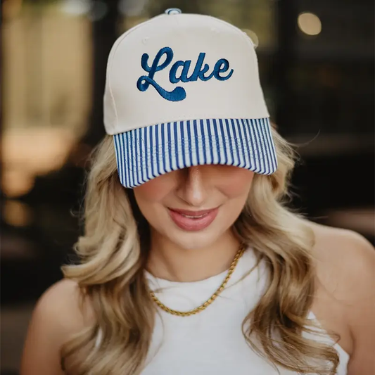 Lake Vintage Trucker Cap- Light blue & Navy