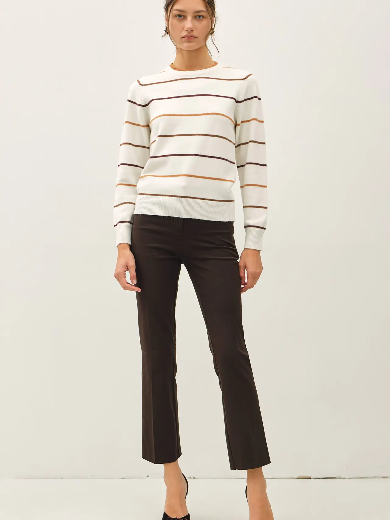 Ivory Stripe Sweater Top
