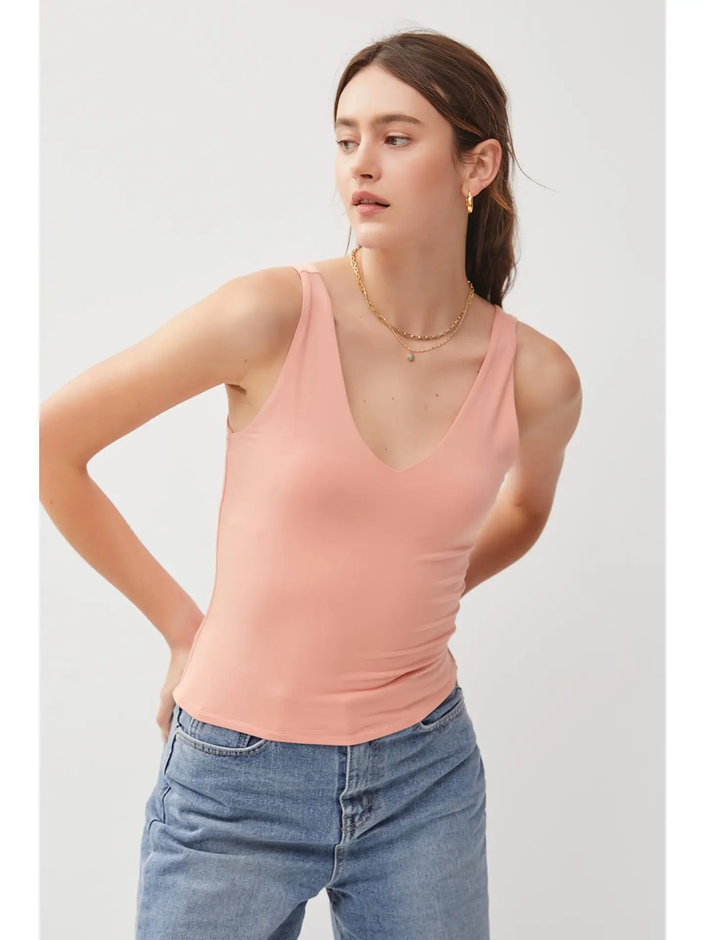 V Neck Double Lined Tank