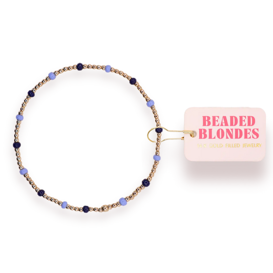 Beaded Blondes Penelope Bracelet in Navy Blue and Periwinkle