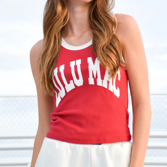 Lulu Mac Tank - Cardinal/White