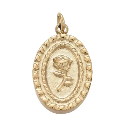 Gold Vintage Rose Charm