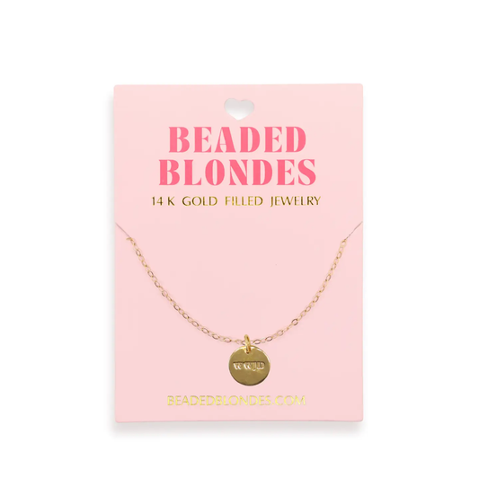 Beaded Blondes WWJD Charm Necklace