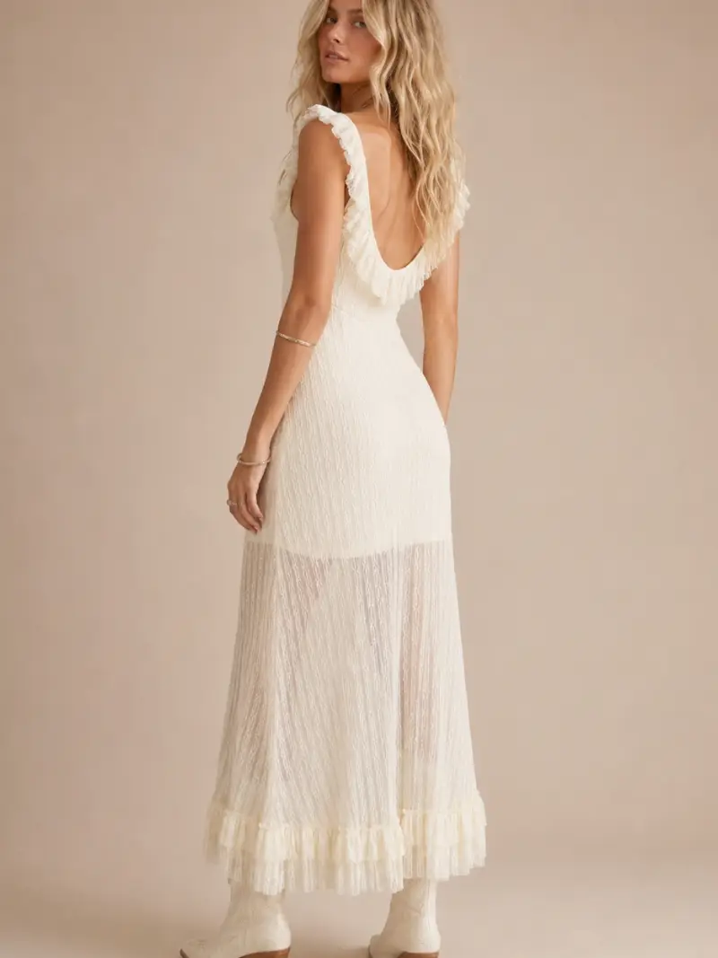 Ruffle Lace Maxi Dress