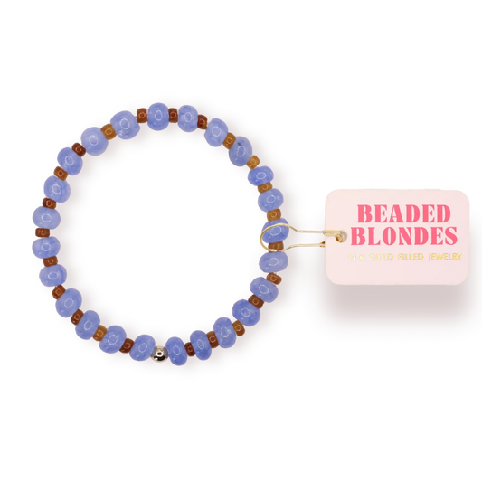 Beaded Blondes Caroline Bracelet in Blue and Brown