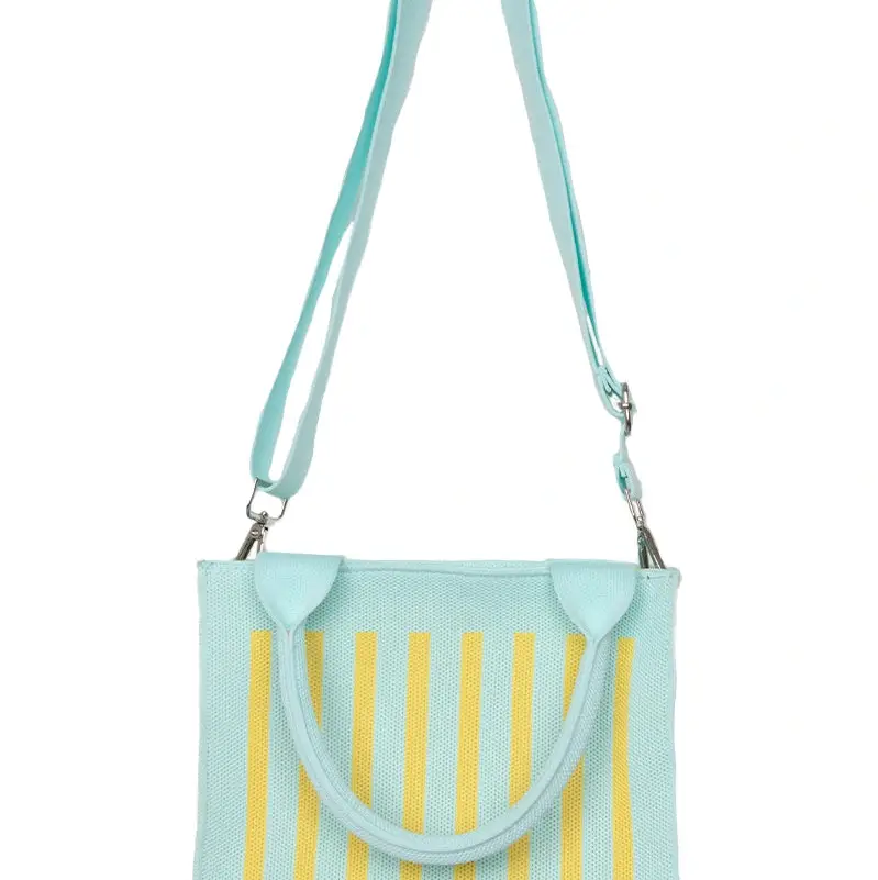 Striped Structured Mini Tote Purse