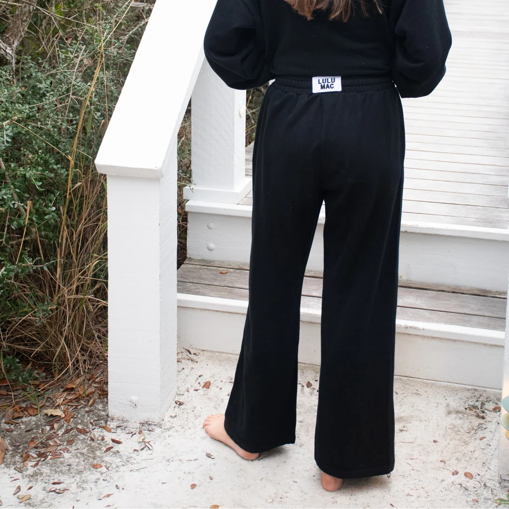 Lulu Mac Terry Cloth Pant - Black