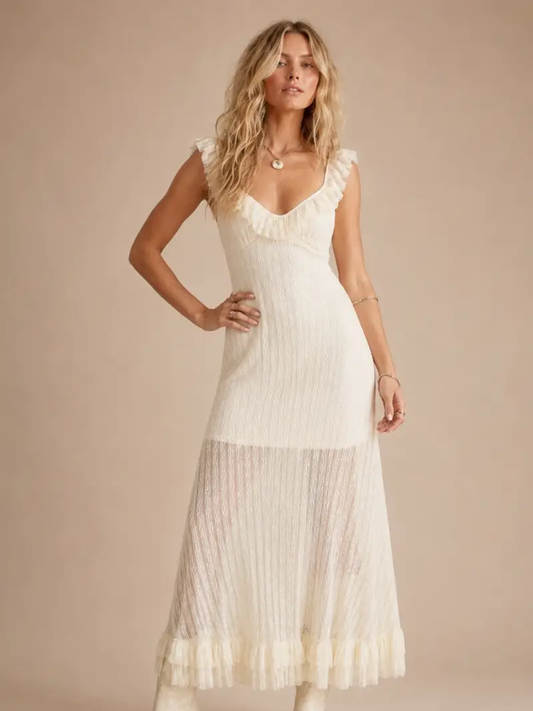 Ruffle Lace Maxi Dress