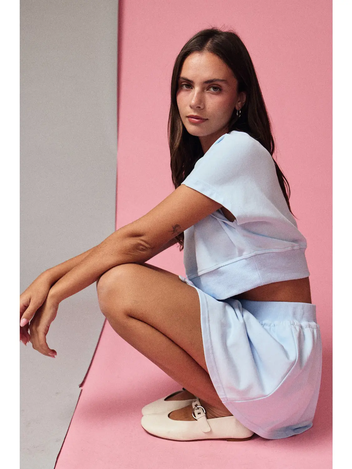 Baby Blue Two Piece Skort Set