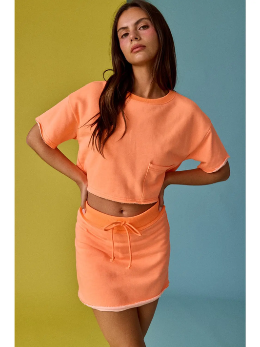 Orange Crop T Shirt and Skort Set