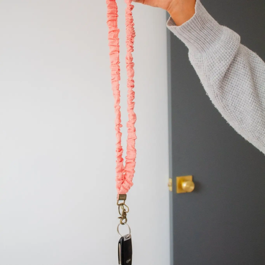 Shop Andi Coral Gingham Lanyard