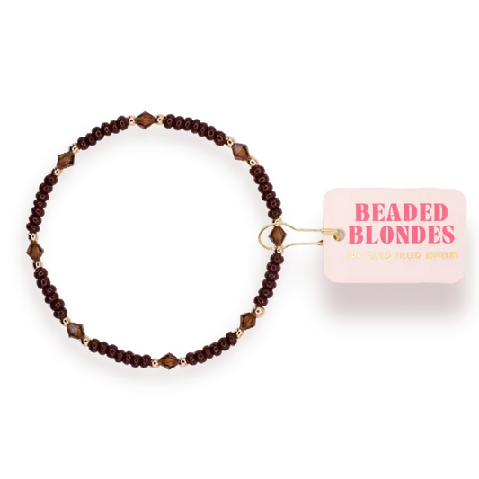 Beaded Blondes Eleanor Bracelet in Mocha
