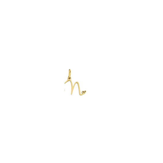 Gold Cursive Initial Letter "N"