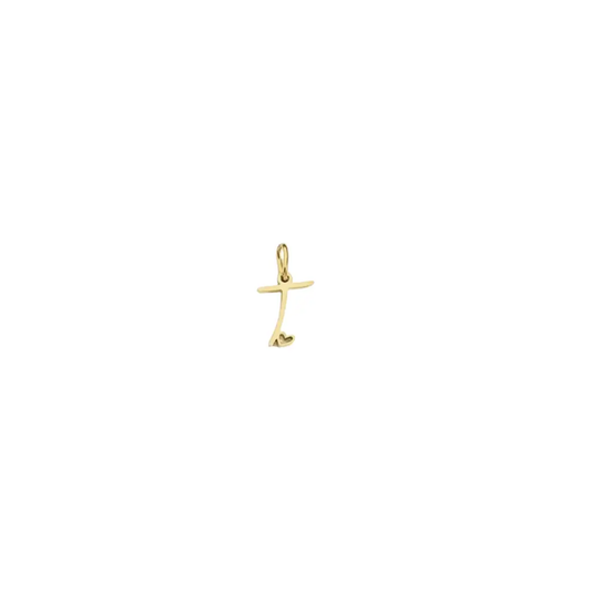 Gold Cursive Initial Letter "T"