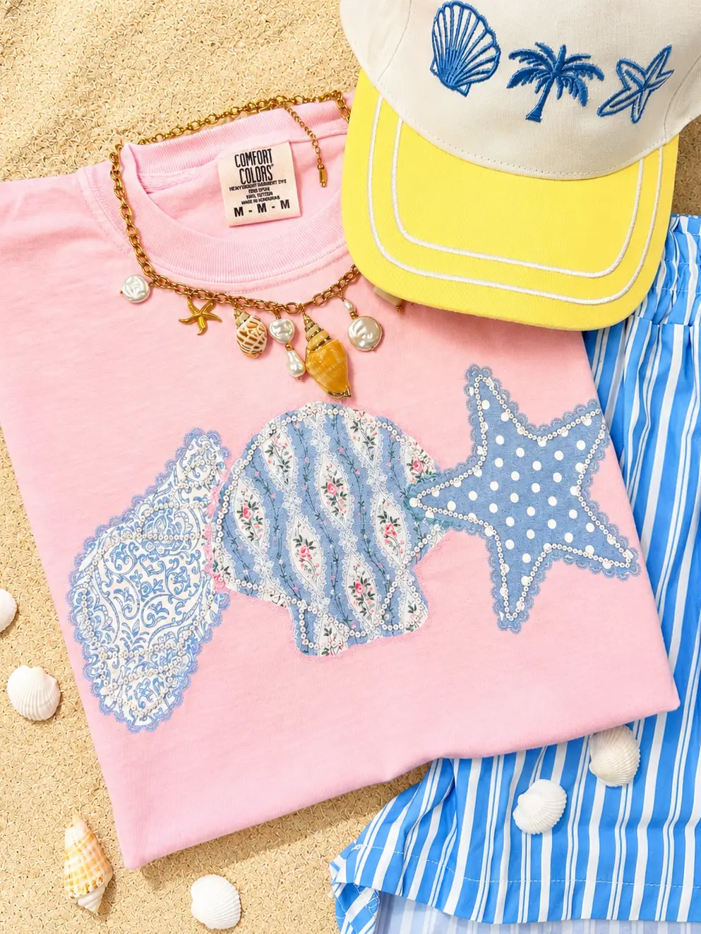 Floral Girly Seashells Tee