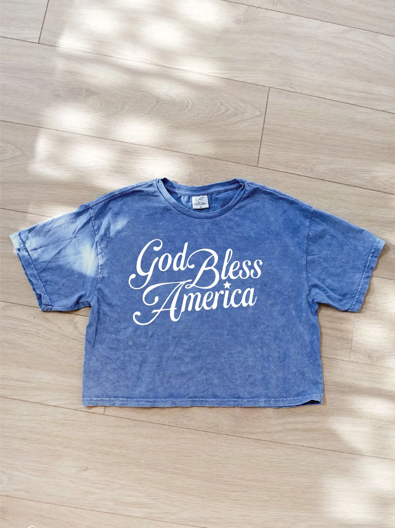 God Bless America Cropped Mineral Tee