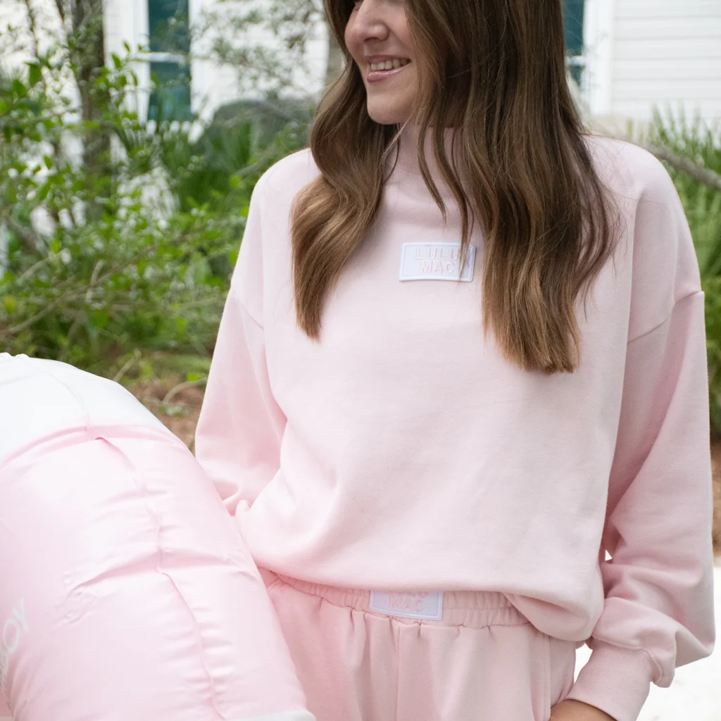 Lulu Mac Long Sleeve Terry Cloth Top - Light Pink