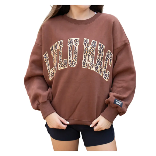 Lulu Mac Sweatshirt- Brown/Leopard