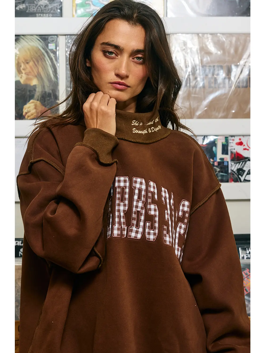Proverbs 31:25 Applique Mock-Neck Sweatshirt