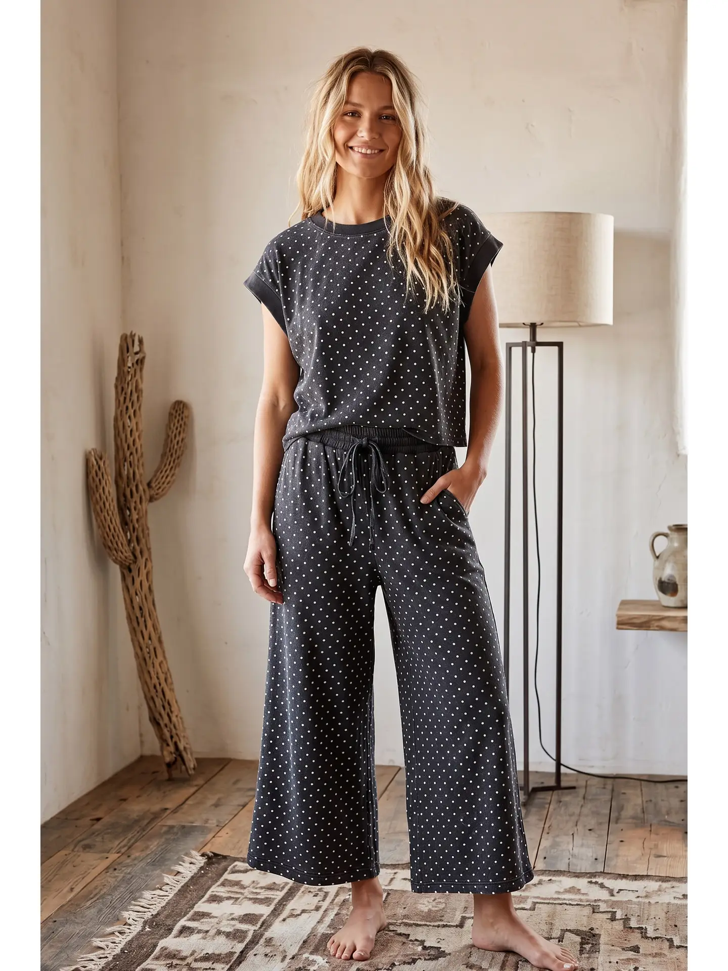 Polka Dot Scuba Lounge Pant Set
