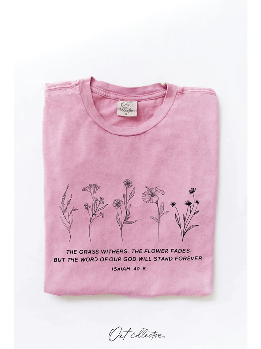 The Grass Withers Mineral Washed Graphic Top