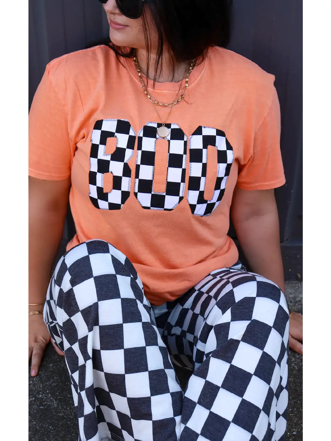 Boo Halloween Checkerboard Tee