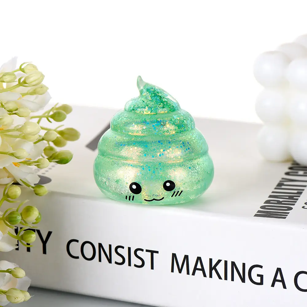 Green Glitter Poop Squishy