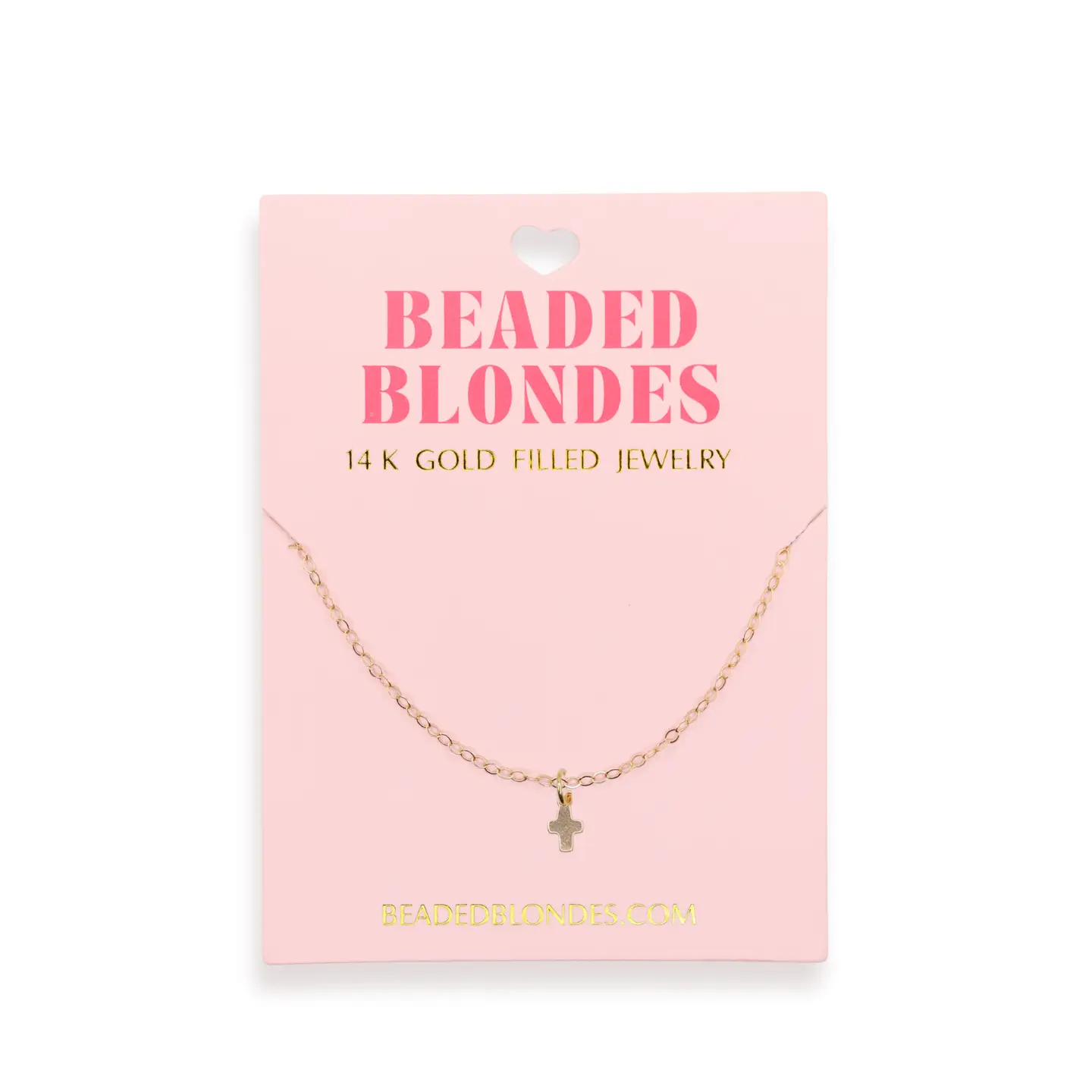 Beaded Blondes Mini Cross Charm Necklace