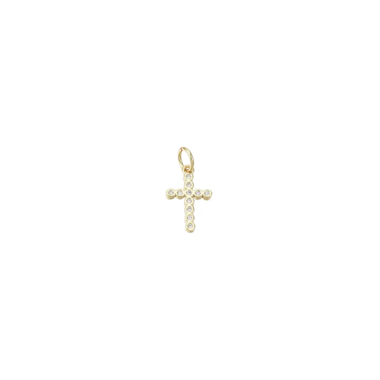 Gold Pavé Cross Charm