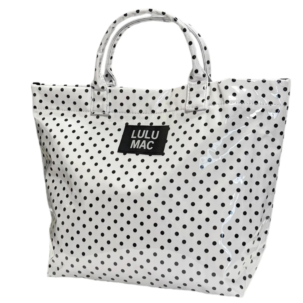 Lulu Mac Black & White Polka Dot Tote Bag