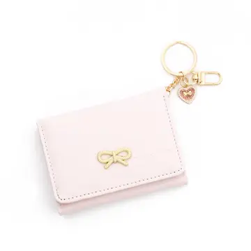 Bow Heart Trifold Leather Wallet