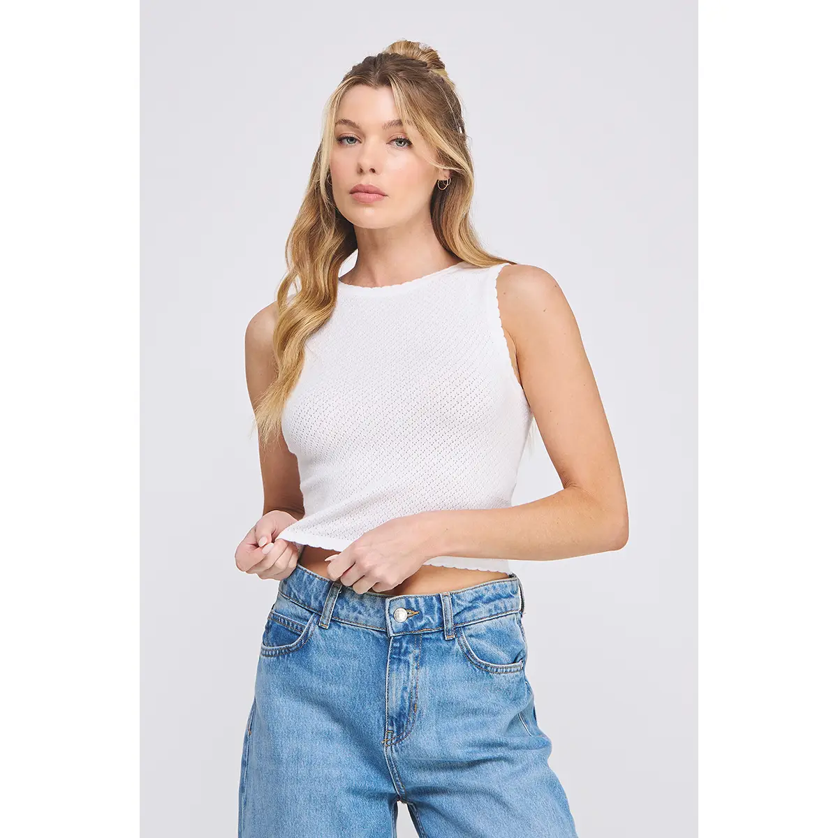 Soft Fine Gauge Delicate Pointell Tank