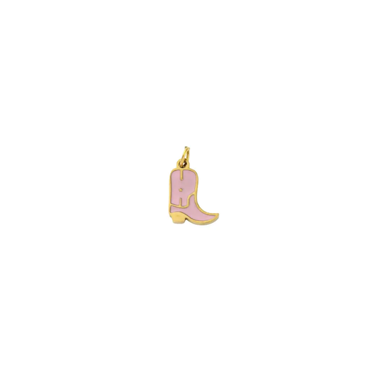 Gold Rose Cowboy Boot Charm