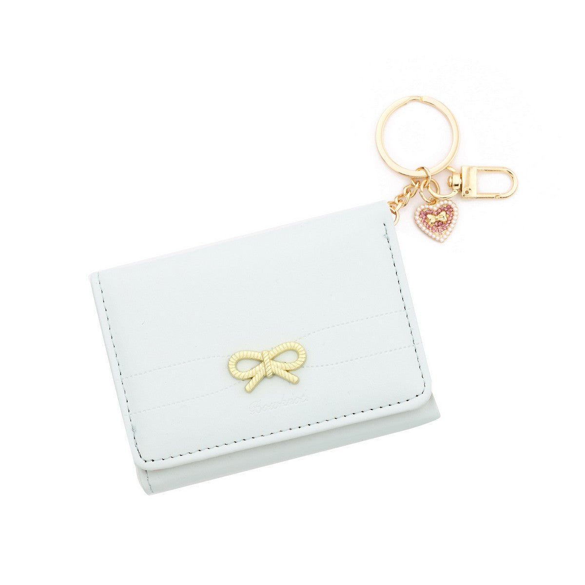 Bow Heart Trifold Leather Wallet