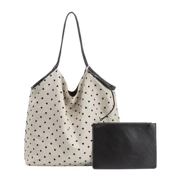 Melie Bianco Cathy Ivory Polka Dot Tote Bag