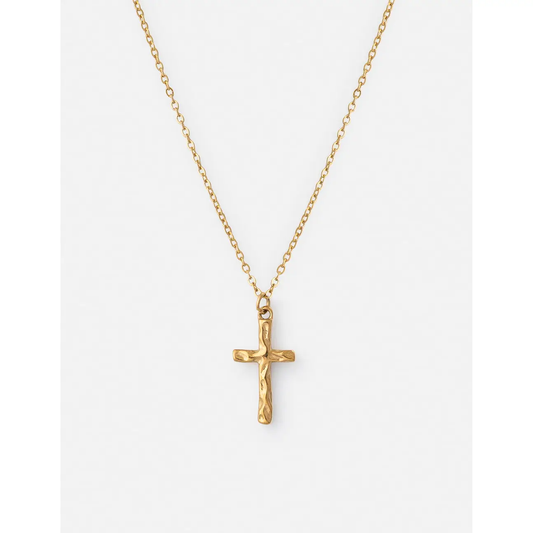 Textured Cross Necklace