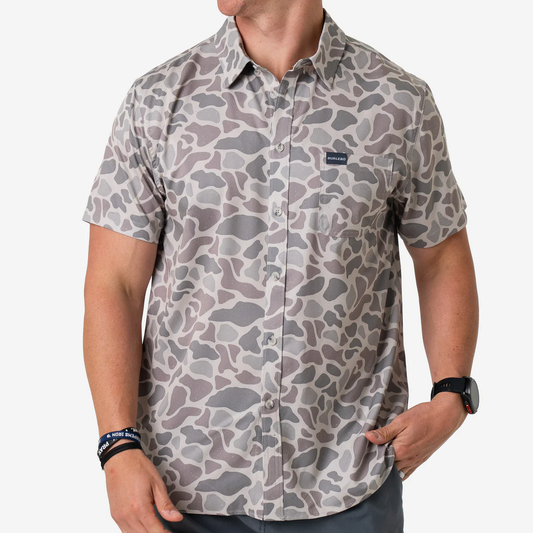 Burlebo Performance Button Up - Classic Deer Camo