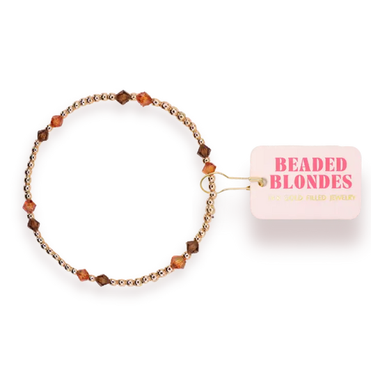Beaded Blondes Charlotte Bracelet in Mocha and Terracotta