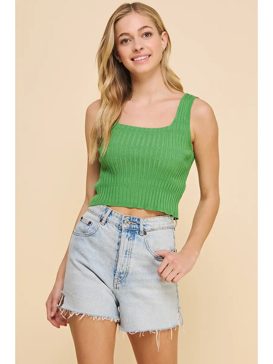 Square Neck Techno Rib Tank