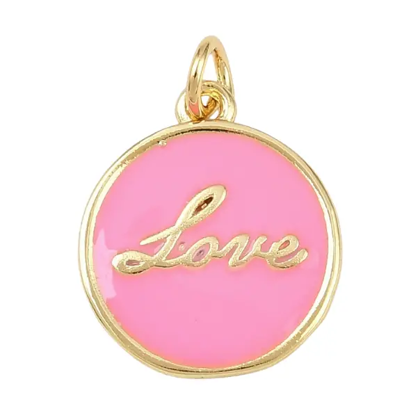 Gold Sweet "Love" Pink Charm