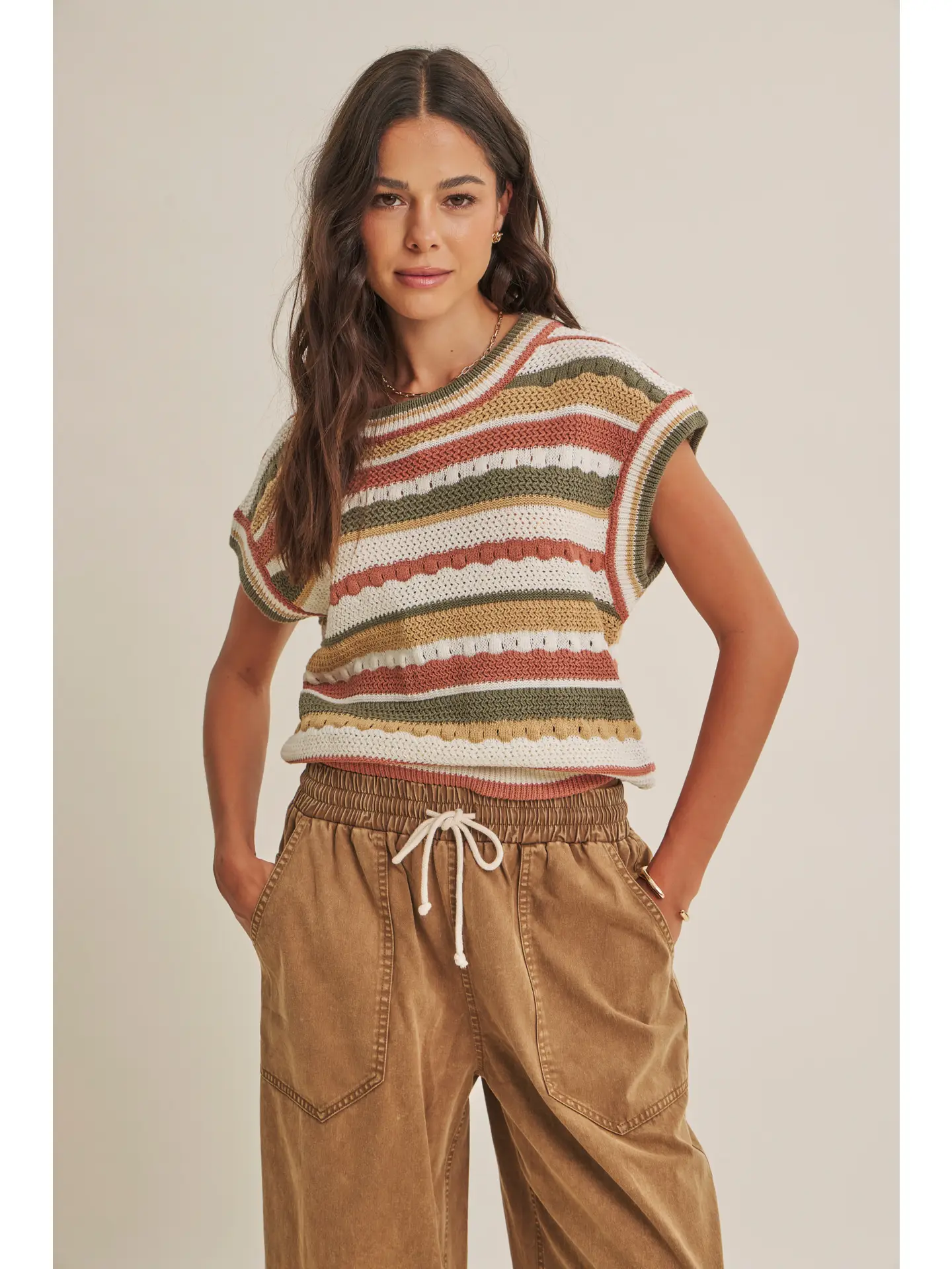 Seasonless Transitional Textured Stripe Sweater Shirt