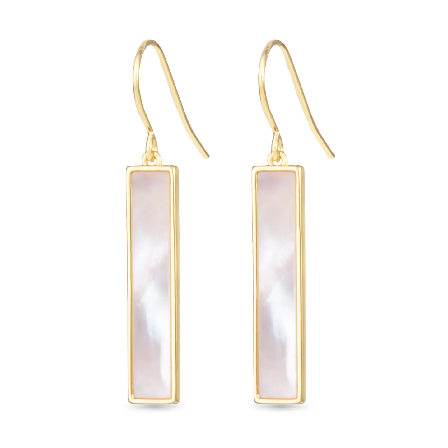 Mop Bar Drop Earrings - Gold