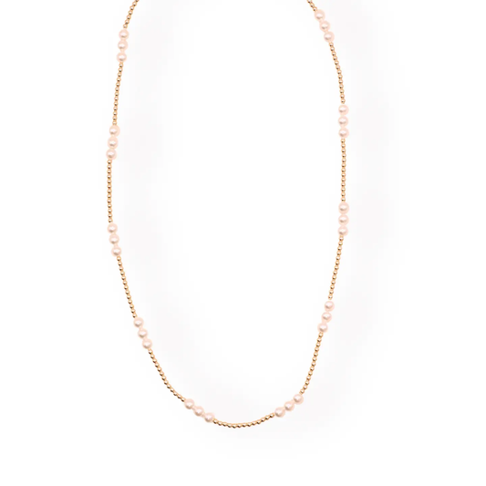 Beaded Blondes Ily Pearl Necklace in Gold