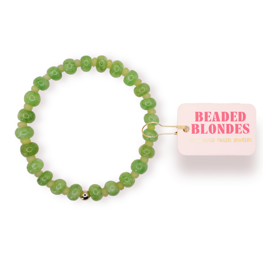 Beaded Blondes Caroline Bracelet in Green
